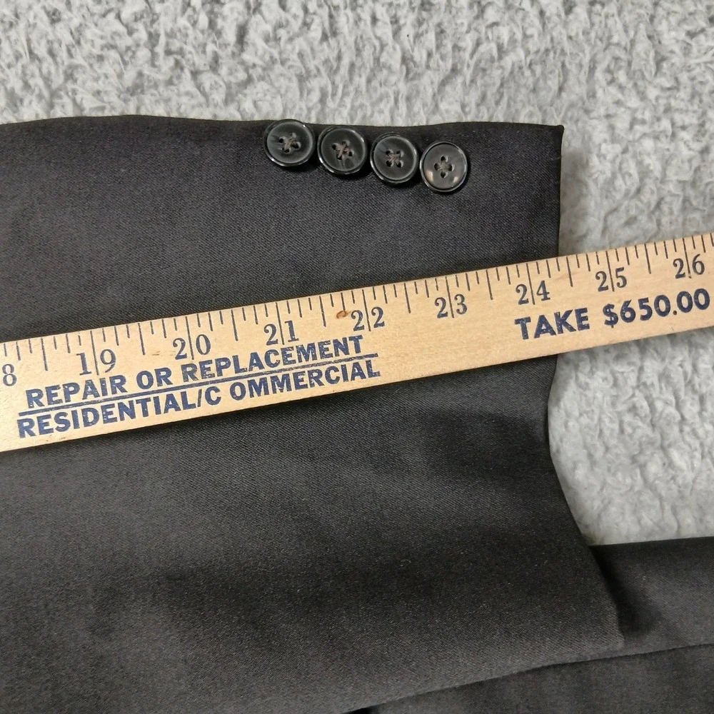 Calvin‎ Klein Blazer Mens 48R Charcoal Gray 100% Wool Two Button Jacket